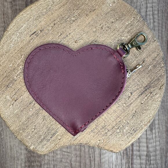 Portland Leather Heart Keychain Pouch FAST SHIP LOLLIPOP Pink Heart NEW - Picture 4 of 4